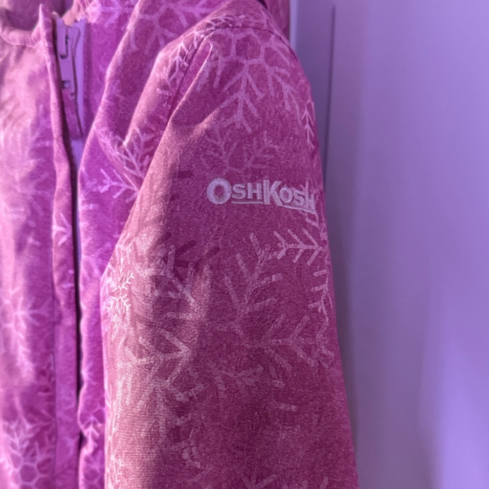 OshKosh Baby Girl 1-Piece Taslan Snowflake Print Snowsuit - pink - Picture 14 of 16